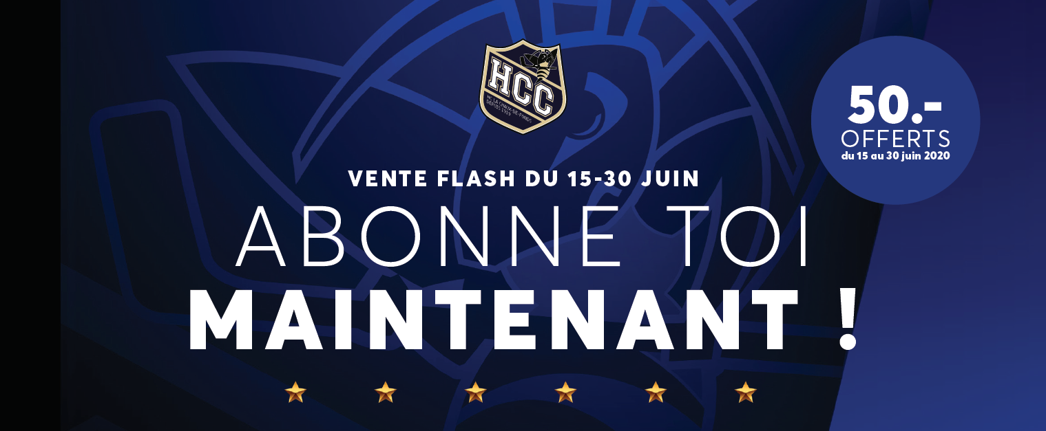 La campagne d’abonnements 2020/21 du HCC débute ce lundi 15 Juin !