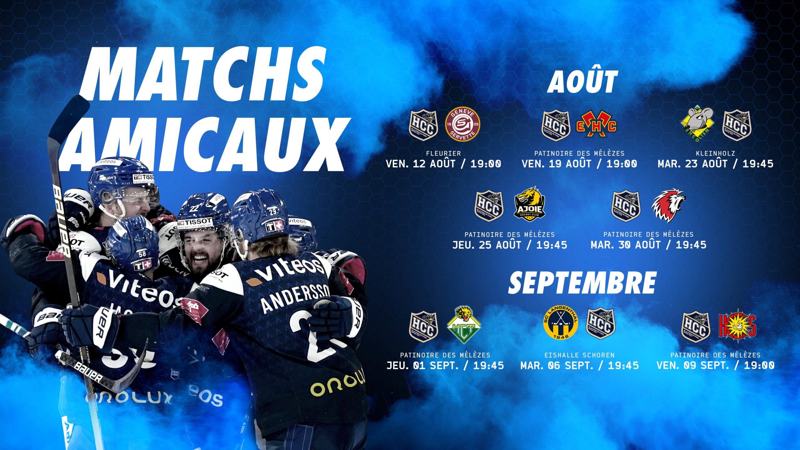 PROGRAMME DES MATCHS AMICAUX 2022/23
