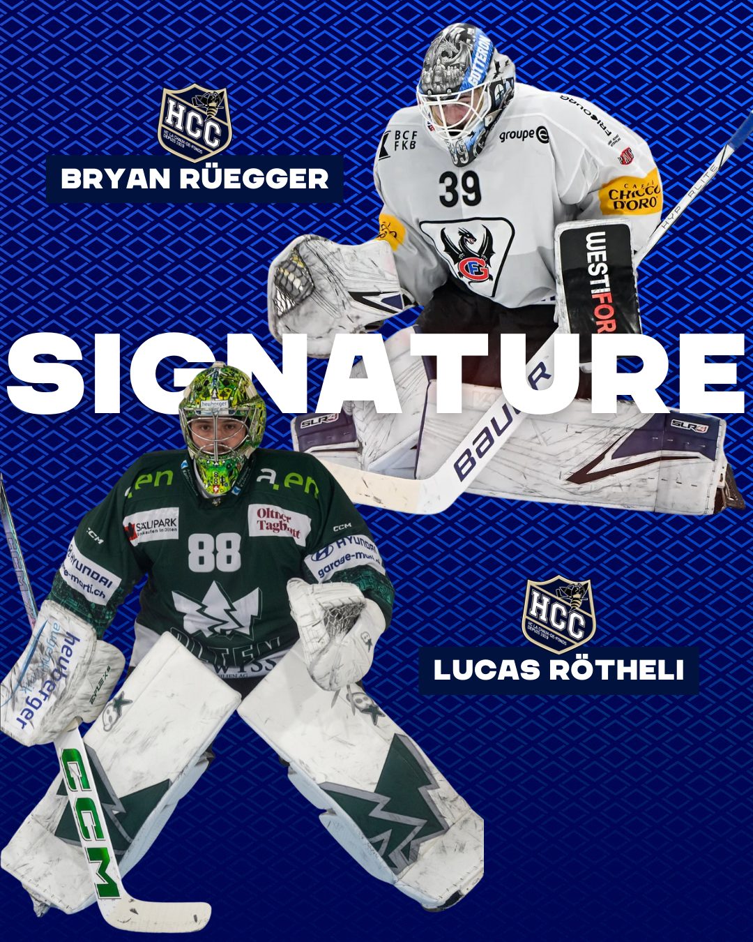 Le HCC confie son dernier rempart à Rüegger et Rötheli pour la saison ...